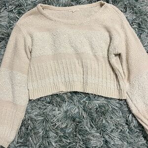 La Hearts Cream Crew Neck Sweater